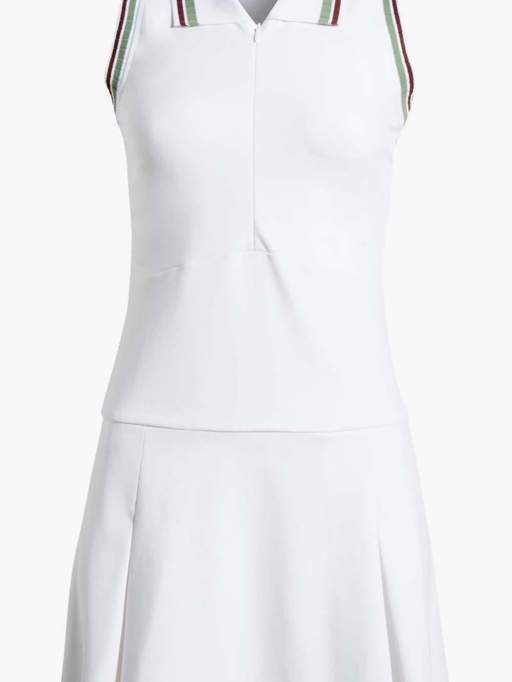Veronica Beard White Sleeveless Polo Mini Dress with Green and Pink Trim - Picture 3 of 4